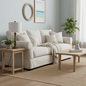 Lampe de table Db Coastal Wood Effect en polyrésine, 27,5 pouces, abat-jour blanc, pour salon, source de lumière LED, base E26 - Product Image 2