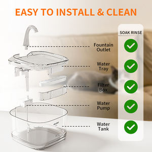 น้ำพุสัตว์เลี้ยงทำงานเงียบพร้อมระบบหมุนเวียนอัตโนมัติการออกแบบความจุขนาดใหญ่สำหรับแมวและสุนัข - Product Image 4