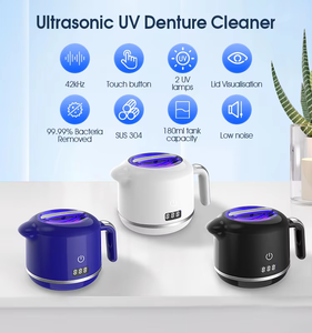 <span class=keywords><strong>Nettoyeur</strong></span> ultrasonique UV portable pour bijoux et appareils dentaires, appareil compact de nettoyage de prothèses dentaires - Product Image 1