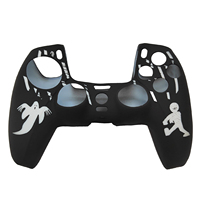 Coque de protection anti-rayures en silicone avec motif fantôme mummy gravé au laser pour manette PS5 DualSense, avec grip amélioré