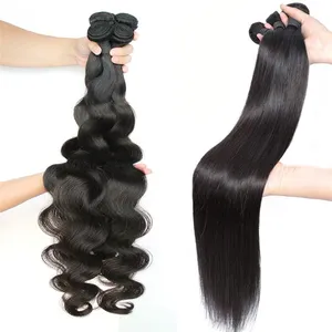 Virgin Hair Factory Wholesale Brazilian and Indian Human Hair Bundles Double Drawn Raw Human Hair Extensions Weaves Vendor