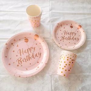 Vendita calda prezzo speciale Set di stoviglie usa e getta piatto di <span class=keywords><strong>carta</strong></span> <span class=keywords><strong>tovagliolo</strong></span> posate Set di nozze forniture per feste di compleanno - Product Image 2