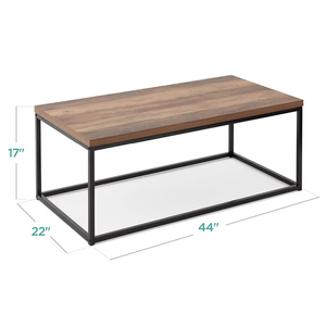 Tavolino da Caffè Multifunzionale con Piano in Legno Massello e Gambe in Metallo - Design Moderno per Soggiorno, Camera da Letto, Hotel e Uso Esterno - Product Image 1