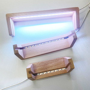 Affichage de photos en forme de U Base de lumière LED en bois Support de lampe <span class=keywords><strong>3D</strong></span> romantique Lampe en bois Cadre <span class=keywords><strong>photo</strong></span> en forme de U pour <span class=keywords><strong>photo</strong></span> en verre cristal - Product Image 2