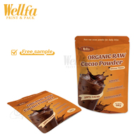 Sachet Doypack Personnalisé avec Logo 200g, en Aluminium Refermable avec Fermeture Éclair, pour Poudre de Cacao et Matcha