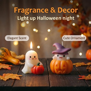 Set di <span class=keywords><strong>Candele</strong></span> Profumate a Forma di Fantasma e Zucca per Halloween, <span class=keywords><strong>Candele</strong></span> Decorative Fatte a Mano in Cera di Soia per Casa, Feste e Regali di Halloween - Product Image 2