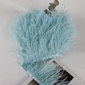 Adorno y flecos <span class=keywords><strong>de</strong></span> plumas <span class=keywords><strong>de</strong></span> <span class=keywords><strong>avestruz</strong></span>, cinta blanca <span class=keywords><strong>de</strong></span> 10-13 cm para traje <span class=keywords><strong>de</strong></span> Carnaval y novia - Product Image 5