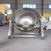 Marmite industrielle à vapeur à double enveloppe, machine automatique de cuisson de sauces et confitures pour la production de sauce chili et de purée de tomates, pour la transformation alimentaire