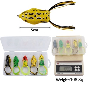 Señuelos blandos: Set de 5 ranas con barba en caja, señuelo de pesca de superficie de gel de sílice, cebo artificial - Product Image 6