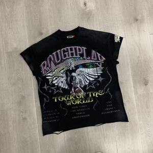TYZX 2025 Offres Exceptionnelles T-shirt à Manches Courtes Respirant avec Diamants Thermocollés Directs, Coupe Décontractée, Collection RoughPlay We Trust - Product Image 3