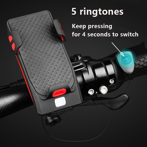 Đèn LED Xe Đạp Thông Minh Đa Năng Chống Nước, Giá Để Điện Thoại Di Động Kèm Chuông Lớn Phụ Kiện Xe Đạp Đa Năng Ngân Hàng Điện - Product Image 4