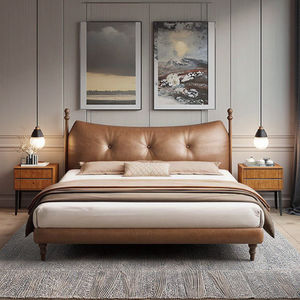 ชุดเตียงคู่ขนาดคิงส์ที่ทันสมัยหรูหราโครงเตียงไม้เนื้อแข็งสำหรับบ้านในราคาที่ดี - Product Image 3