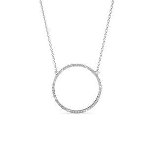 Pendentif cercle orné de cristaux Swarovski Daisini en argent sterling 925 plaqué or 18 carats Collier <span class=keywords><strong>Olina</strong></span> élégant - Product Image 1