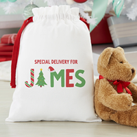 Sac de Noël personnalisé en polyester blanc à sublimation, impression numérique sur demande, design personnalisé, sac de Noël