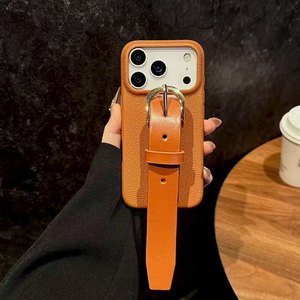 Étui de téléphone en cuir tendance avec dragonne pour iPhone 17 Air 16 15 Pro Max <span class=keywords><strong>Plus</strong></span>, coque antichoc pour fille, compatible Apple - Product Image 5