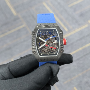 Montre mécanique de luxe pour homme en fibre de carbone ultra-mince, version haute 67-02, avec miroir saphir et fonctionnement à sept points d'engrenage - Product Image 1