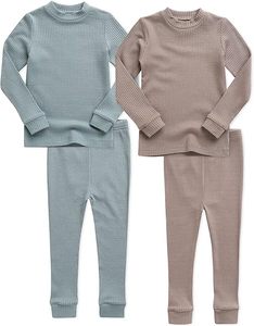 Ensemble deux pièces Sanchi confortable et respirant en coton tricoté, haut et pantalon, grande taille, pour filles, manches longues, <span class=keywords><strong>pyjama</strong></span> côtelé, <span class=keywords><strong>8</strong></span> <span class=keywords><strong>ans</strong></span> - Product Image 5