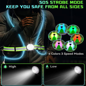 नया रिचार्जेबल और मल्टी-कलर एलईडी रिफ्लेक्टिव सेफ्टी रनिंग वेस्ट - Product Image 5