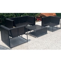 Ensemble de canapés de luxe pour l'extérieur Sofa et table de jardin en rotin PE au design moderne