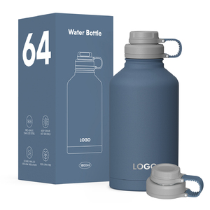 Sıcak satış büyük kapasiteli seyahat ve okul 64oz şok geçirmez sessiz taban yalıtımlı su şişesi ile çıkarılabilir demlik kapak - Product Image 1