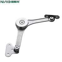 Charnière à ressort à gaz NISKO, bras de moniteur réglable et verrouillable, support hydraulique pour couvercle de meuble, 4-6 kg, en acier pour armoire et mobilier de bureau