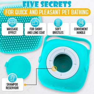 <span class=keywords><strong>Spazzola</strong></span> da Bagno <span class=keywords><strong>per</strong></span> <span class=keywords><strong>Cani</strong></span> e Gatti in Morbido Silicone con Contenitore <span class=keywords><strong>per</strong></span> Shampoo - Product Image 3