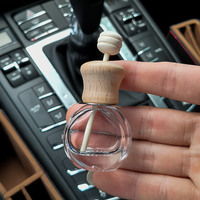 Bouteille de parfum vide en verre pour grille d'aération de voiture, 5 ml, bouchon à vis, huile essentielle d'aromathérapie pour climatiseur, décoration intérieure de voiture