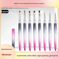 Brosse à ongles unique exquise et durable dans l'ensemble tige en métal sculpté fleur polisseur à ongles ligne de traction crochet taché ovale Nail Art stylo outil