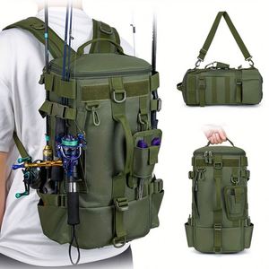 Bolsa de Pesca Resistente al Agua, Equipo y Accesorios de Pesca con Gran Espacio de Almacenamiento, Mochila de Pesca para Actividades al Aire Libre - Product Image 1