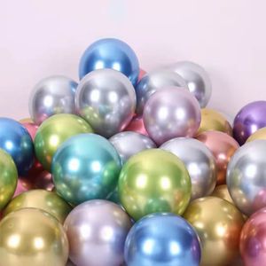 Youlun 50pcs Pack 12 Zoll Metallic Latex Luftballons Party Dekor Alles Gute zum Geburtstag Helium Globos liefert Perle Farbe Chrom Luftballons - Product Image 5