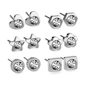 Flower Stainless Steel Stud <b>Earrings</b> <b>Set</b> <b>Gold</b>/silver Fashion Jewelry for Women Wholesale - Product Image 4