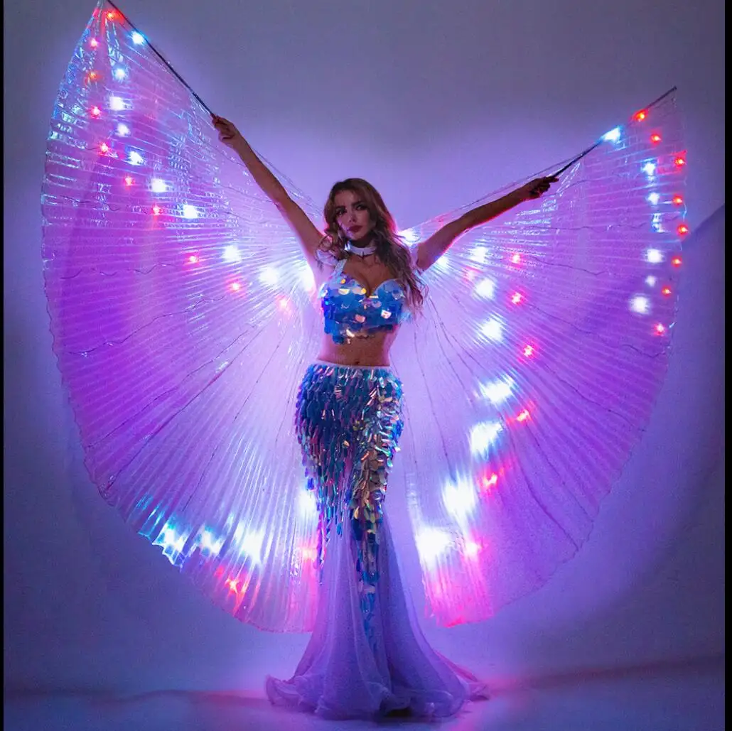SHINYOU Smart LED Isis Wings  Belly Dance Light Up Wing Rave Costumes 40 Colors Carnival Halloween