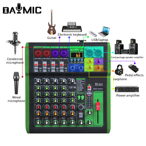 <span class=keywords><strong>Console</strong></span> de <span class=keywords><strong>mixage</strong></span> audio professionnelle 4, 6 ou 8 canaux, équipement sonore DJ avec 99 DSP, USB, Bluetooth et panneau latéral pour cabinet - Product Image 2