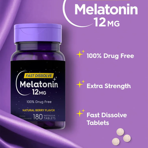 Tabletas de Melatonina de 12 mg al por Mayor, Suplementos Herbales Naturales para Adultos, Mejora de la Memoria y Sueño Reparador - Product Image 3