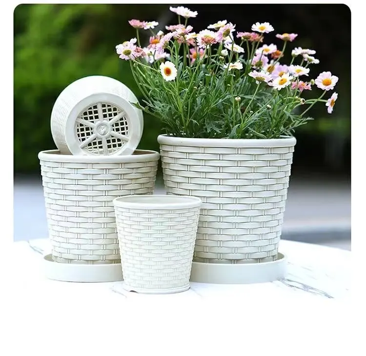 Lihangrui Ceramic Flower Pot and Mid Century Plant Stand Set Large Indoor Planter Pot White Ceramic Plant Pot