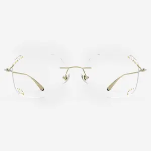 Wholesale Metal Elegant Spectacle Frame Anti Blue Light Titan Glasses Eyeglasses