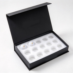 Caja de embalaje plegable de cartón blanco para regalo, reutilizable, con tapa superior de doble capa, hecha con materiales reciclados ecológicos, para 12 pelotas de golf. - Product Image 4