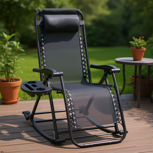 Silla Mecedora de Gravedad Cero Zero-G Zen para Exteriores con Reposacabezas, Bandeja y Soporte para Teléfono, para Muebles de Patio - Product Image 2