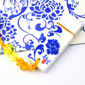 <span class=keywords><strong>แฟลช</strong></span>ไดรฟ์ USB 2.0 ลายครามสีน้ำเงินขาว ความจุ 64GB 32/16/8/4/2GB กล่องของขวัญสไตล์จีน รับทำโลโก้บริษัท รับประกัน 1 ปี - Product Image 5