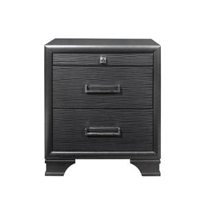 Civic Grey Nightstand With Two <b>Drawers</b> Modern Bedroom <b>Storage</b> <b>Drawer</b> Unit - Product Image 1