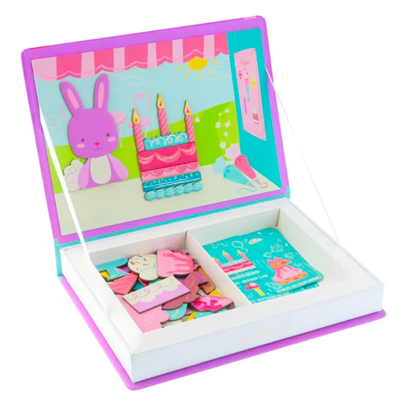 Custom Pluche Magnetische Boek Educatieve Set Puzzel Drukke Baby Speelgoed Met Logo Gebouw Geschikt Voor Kinderen Van 3 +