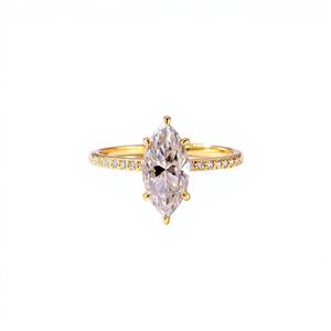 Bague de fiançailles pour femme en argent pur 925 rhodié, géométrie, tendance, certifiée, moissanite, bijoux fins de haute qualité - Product Image 4