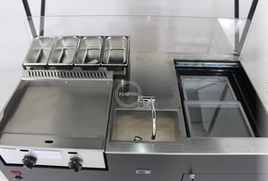 Tricycle multifonction personnalisé, vélo cargo, chariot de vente ambulante de hot-dogs avec réfrigérateur, vélo à trois roues pour café en plein air - Product Image 4