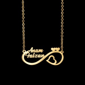 Collana da Donna Personalizzata con <span class=keywords><strong>Nome</strong></span> e <span class=keywords><strong>Fiore</strong></span>, in Acciaio Inossidabile Placcato Oro 18K, Catena Romantica con Incastonatura a Griffe, per Regali di Anniversario e Compleanno - Product Image 1