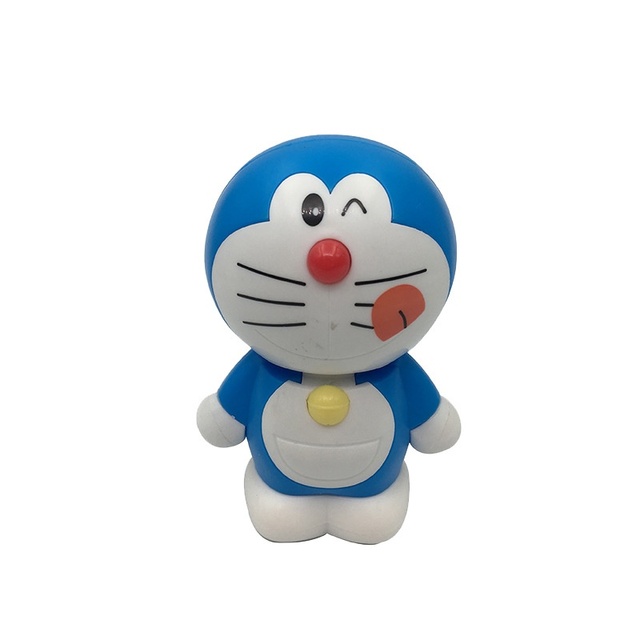 Doraemon PVC Robot Cat Figurine Handheld Anime Character Gift from Movie Attack Shark Peripheral Plastic Model for Game Children