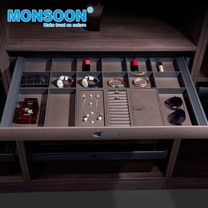 Boîte de rangement coulissante en alliage d'aluminium pour armoire, optimisant l'espace, pour bijoux, cuir et accessoires de mobilier - Product Image 1
