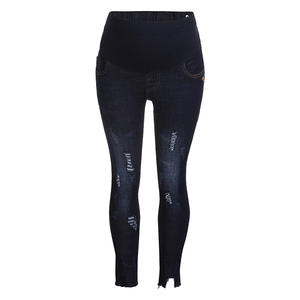 Jeans déchirés pour femmes, vêtement de maternité de haute qualité, nouvelle collection 6xl, extensible, taille haute, vente en gros - Product Image 3
