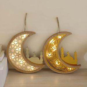 ของตกแต่งบ้านรูปพระจันทร์เสี้ยวและดาวไม้สำหรับรอมฎอนปี 2025 พร้อมไฟ LED สำหรับตกแต่งวันอีดมุบารัค - Product Image 3