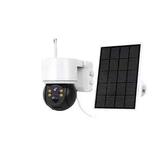 2MP 2k户外360 PTZ凸轮Ubox太阳能摄像机图亚PIR GSM LTE 4G sim卡报警闭路电视ip网络安全监控摄像机