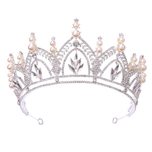 Rs297 Chất Lượng Cao Mạ Vàng Pha Lê Cô Dâu Vương Miện Vương Miện Màu Xanh Kim Cương Màu Đỏ Phụ Kiện Tóc Cho Đám Cưới Pageant Prom Sinh Nhật - Product Image 3